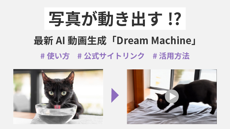 Dream Machine　ドリームマシン　AI動画生成　写真　テキスト